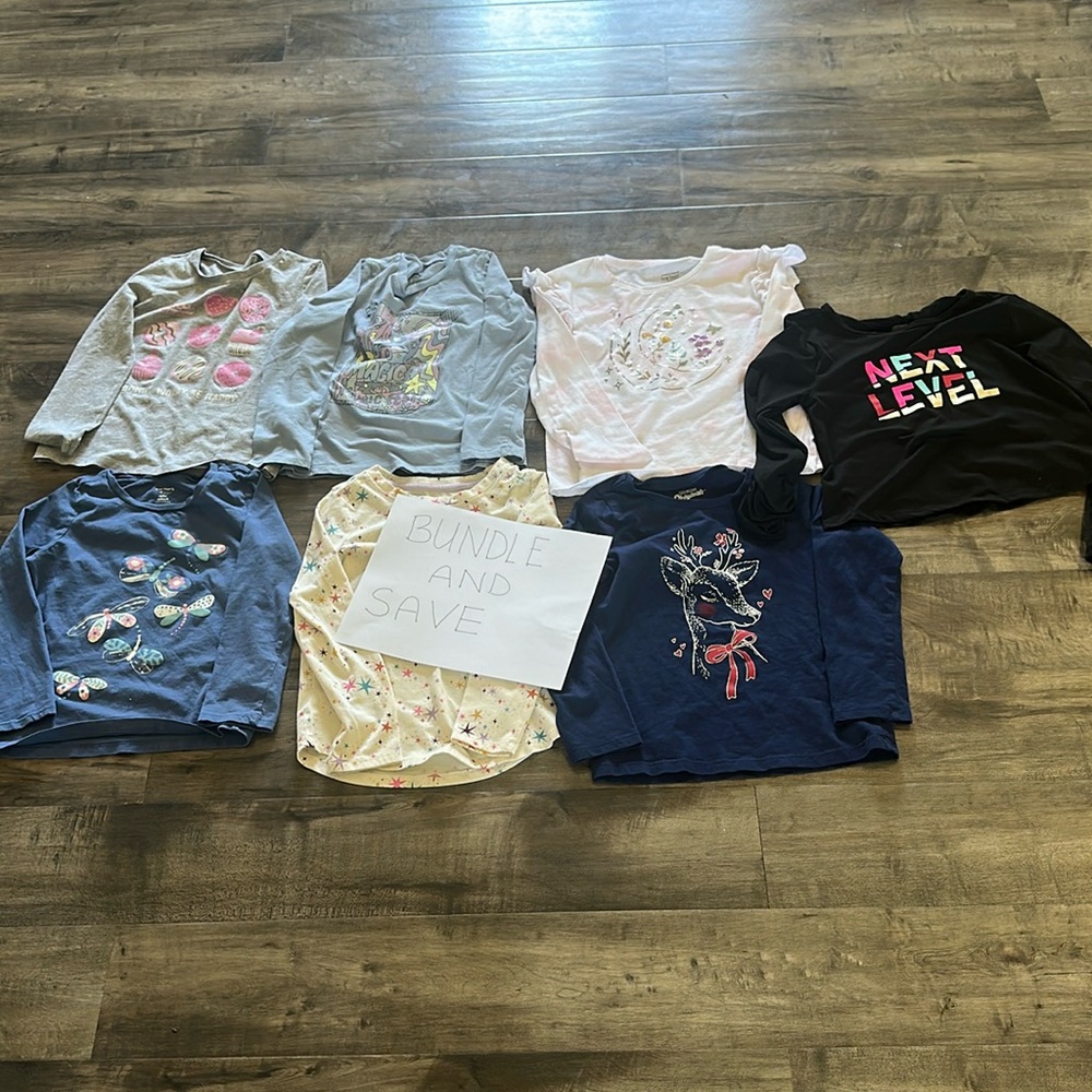 Bundle 7 long sleeve tees Girl size 6